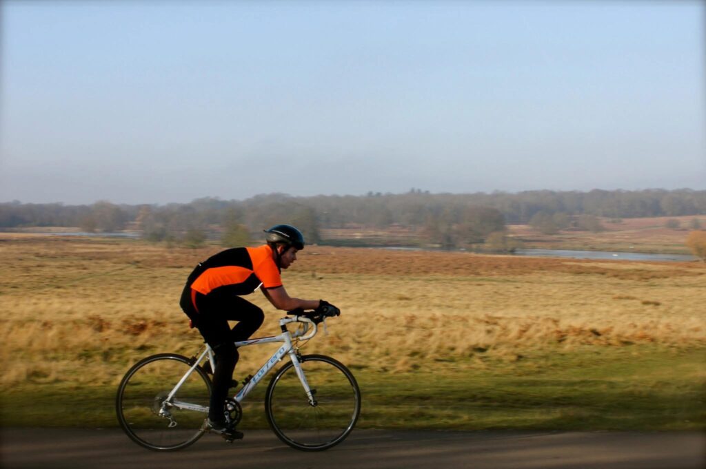 James on his first bike with clip ons in 2012.